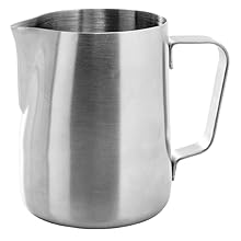 stainless steel pitcher; milk container; metal pitcher; coffee accessories; coffee accessory