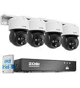 ZOSI C290 4K 8CH POE Security Camera System (Up to16CH), 4 x 8MP Wired PoE IP Dome Cameras Outdoo...