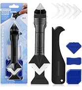3 in 1 Silicone Caulking Tools, Glass Glue Angle Scraper, Stainless Steelhead Caulk Remover and S...
