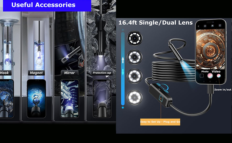 endoscope camera with light