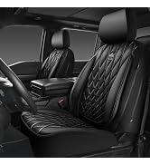 CAR PASS Piping Luxury Faux PU Leather Two Front Car Seat Covers, Waterproof Anti Slip Seat Cover...