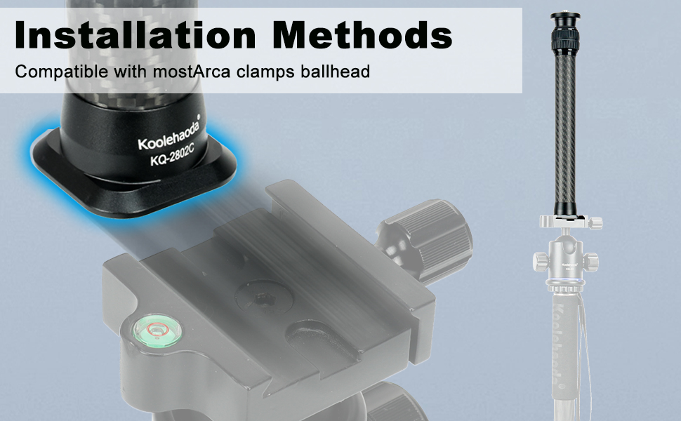 Koolehaoda Tripod Extension Pole, Center Column Carbon Fiber Extender Rod Telescopic Stick Monopod
