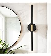 COTULIN 24 Inch Black Gold Bathroom Light Fixtures,360° Rotatable LED Vanity Light Bar for Bathro...