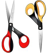 OneName Left Handed Scissors,8 Inch Lefty Scissors All Purpose,Stainless Steel Sharp Blade Soft C...