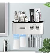 BHeadCat Toothbrush Holders Wall Mounted, Toothbrush Holder with Automatic Toothpaste Dispensers,...