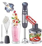 Mueller Multistick 5-in-1 Immersion Blender Handheld, 12 Speed Hand Mixer - Turbo Boost, Heaviest...