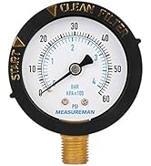 MEASUREMAN 2" Start and Clean Filter Pressure Gauge, Swimming Pool Filter Pressure Gauge, Spa, Aq...