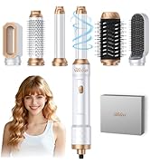 Ukliss 6 in 1 Blow Dryer Brush &amp; Hot Air Styler | Controlled Airflow for Effortless Auto-Wrap Cur...