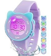 Ayybboo Kids Digital Watches for Girls Boys, 7 Color Lights Waterproof Cute Wristwatches for Kids...