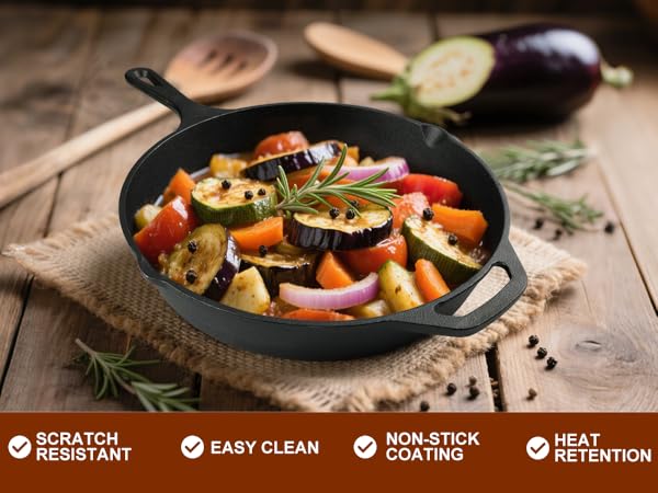 3 Pieces Cast Iron Skillet