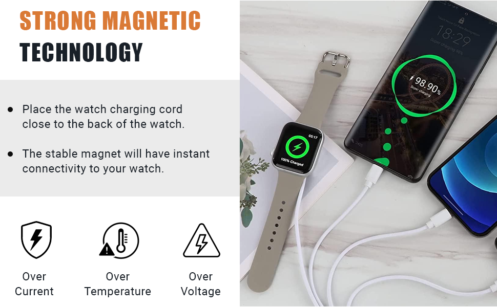 Strong magnet will instantly connect your watch