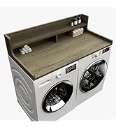 Washer Dryer Countertop, 54" x 27.55" 2-Tier Washer Dryer Topper With Edge, for Laundry Room Orga...