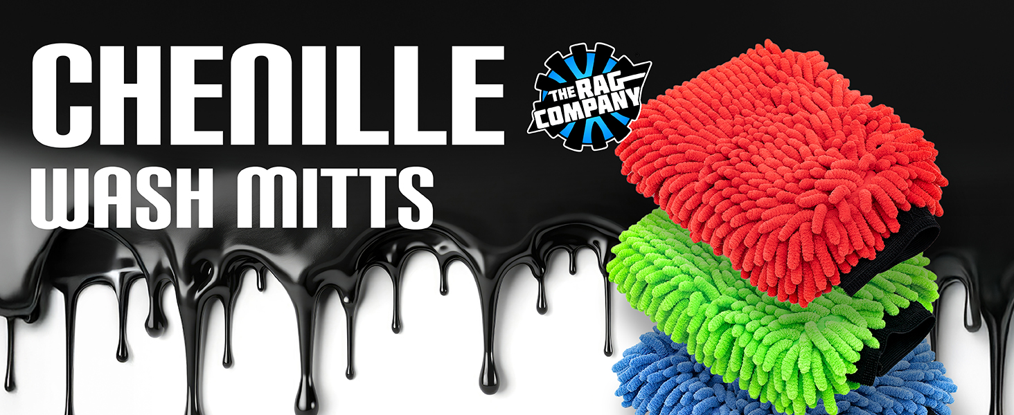 chenille knobby wash mitts for car washing