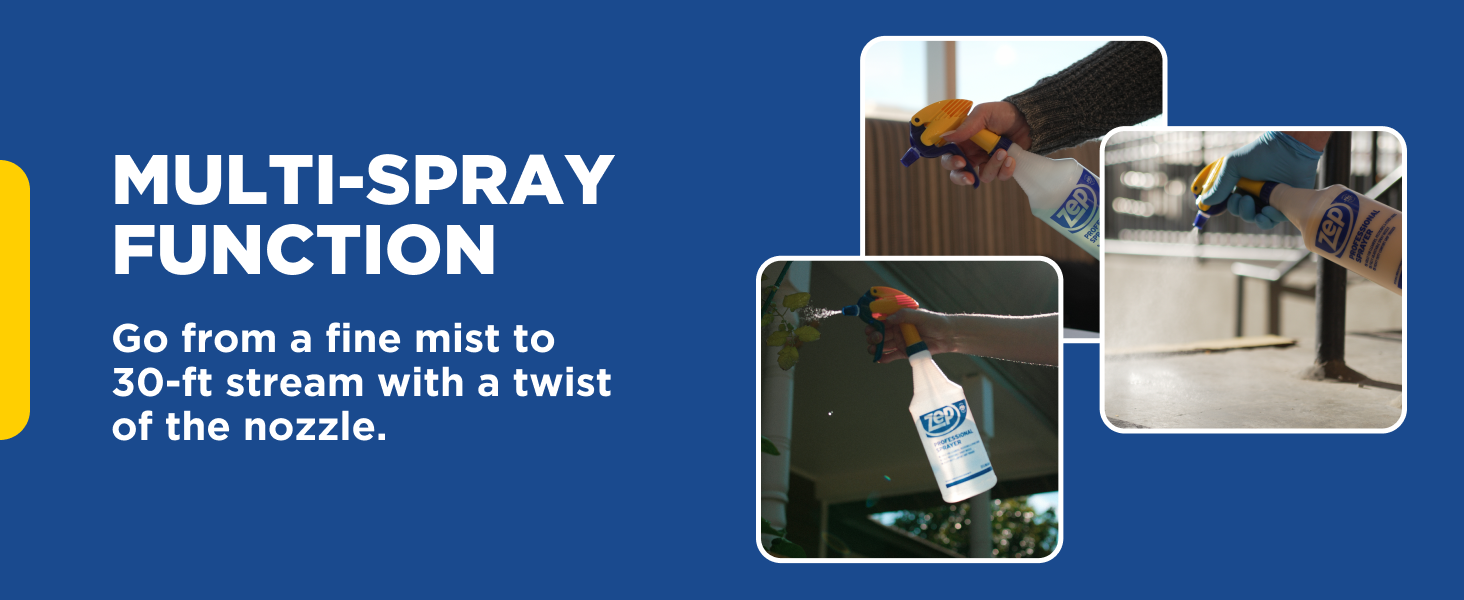 Go from a fine mist to 30-ft stream with a twist of the nozzle.