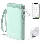 NELKO Label Maker Machine with Tape, P21 Portable Bluetooth Label Printer, Wireless Built-in Cutt...