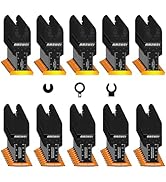 AMZWEI 100PCS Oscillating Tool Blades, Titanium & HCS Oscillating Saw Blades for Metal/Wood/Plast...