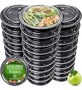 PrepNaturals 30 Pack Meal Prep Containers - 30 Pack of 24 Oz 100% BPA-free Plastic Food Storage C...