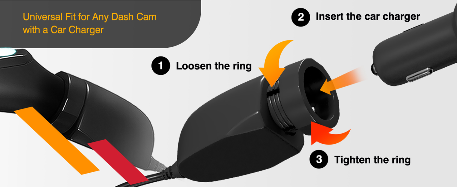 Hardwire Kit PS-01-Universal Fit for Any Dash Cam with a Car Charger