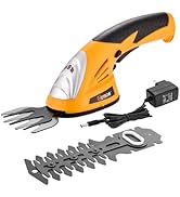 Hoteche Cordless Grass Shear &amp; Hedge Trimmer 2-in-1 Handheld 7.2V Rechargeable Electric Shrub Cli...