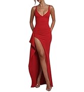 Women's Spaghetti V Neck Formal Maxi Evening Gowns Cocktail Dress Floor Length Maxi Dress Bodycon...
