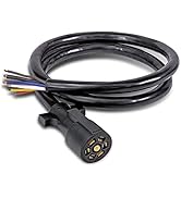DR. INFRARED HEATER 6 Feet 7 Way Trailer Plug Cord Wiring Harness, Heavy Duty Weatherproof and Co...