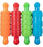 READY 2 LEARN Paint and Dough Texture Rollers - Set of 4 - Textured Dough Rolling Pins for Kids -...