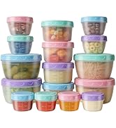 32 PCS Freezer Storage Containers with Lids, Reusable BPA Free Plastic Soup Jars, Leakproof Salad...