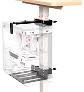 ZUAVIALA Under Desk PC Mount,No-Drill PC Holder for Standing Desk, | Adjustable Under Desk Comput...