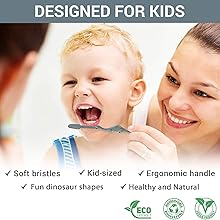 dinosaur toothbrush kids toddler dino holder natural giraffe non-toxic all-natural toothbrushes age