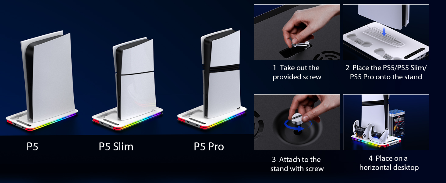 PS5 Cooling Station for PS5/Slim/Pro PS5/Slim/Pro Stand and Cooling Station