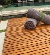 oiled finish teak string mat