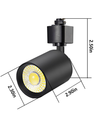 10W TRACK LIGHT SIZE