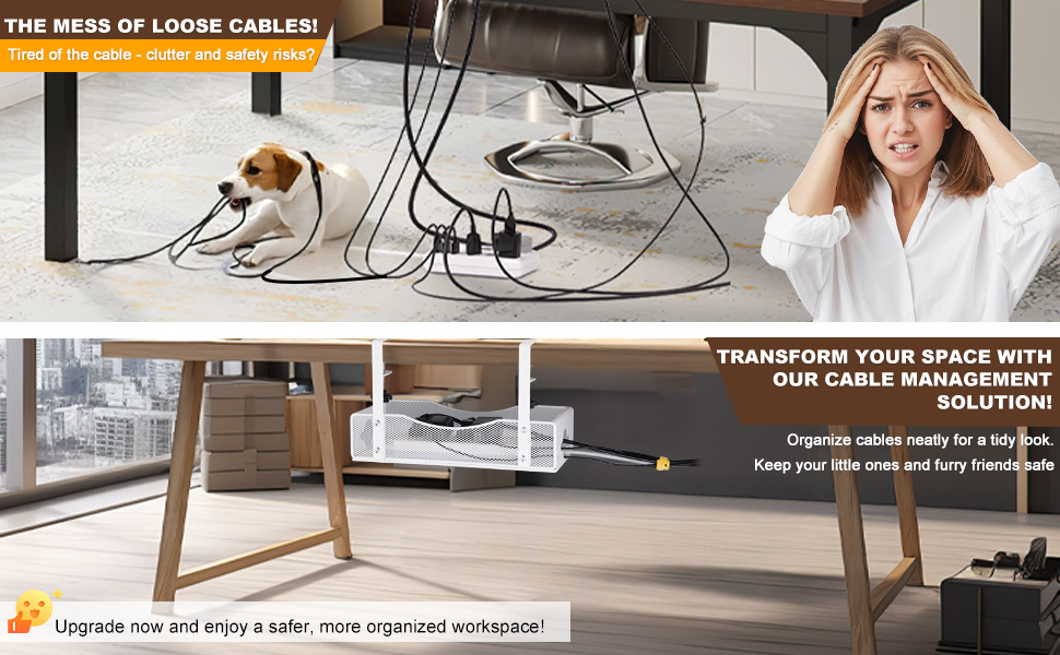 Under Desk Cable Management Tray