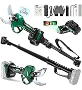 PAOWAFOL 1.6" Cutting Diameter with Pole, 2-in-1 Cordless Electric Pruning Shears, Tree Trimmers ...