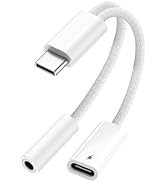 KikoSaka USB C to 3.5mm Audio Adapter 2 in 1 USBC to Headphone Jack Adapter with PD Fast Charging...