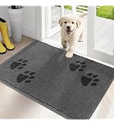 PURRUGS Dirt Trapping Door Mat 20" x 31.5", Non-Skid/Slip Machine Washable Microfiber Entrance Ru...
