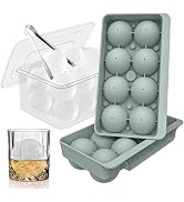 WIBIMEN Large Ice Cube Molds, Big Round Whiskey Ice Cube Trays for Freezer, Easy to Fill &amp; Releas...