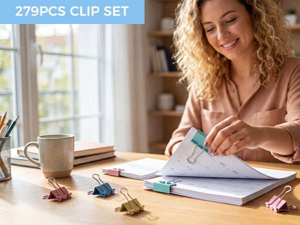Paper Clips and Binder Clips Set Assorted Sizes