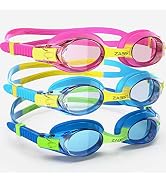 ZABERT 3 Pack Kids Goggles for Swimming, Anti-fog 100% UV Protection, for Kids Age 3-14
