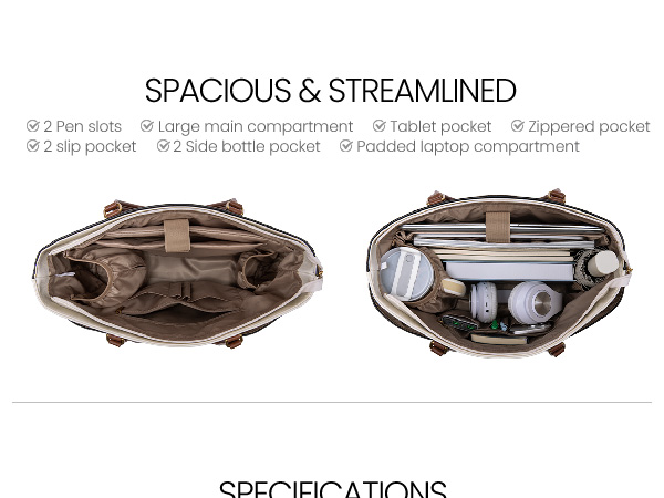 Laptop Tote Bag for Women, 15.6 inch Laptop Work Bags for Teacher/Nurse