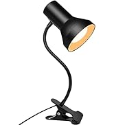 WimiSom Desk Lamp Eye-Caring Table Lamps, 360°Rotation Gooseneck Clip on Lamp, Portable Reading B...
