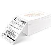 TK Thermal King 4" x 6" 1 Stack Direct Thermal Shipping 500 Labels, White Perforated Fanfold Stro...