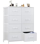 Sweetcrispy Dresser for Bedroom, Chest Organizer Unit with 8 Fabric Bins, Fabric Storage Tower, D...