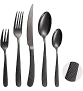 A·HOUSEWARE 20-Piece Star Diamond Flatware Set, Stainless Steel Reusable Cutlery Set for 4, Uniqu...