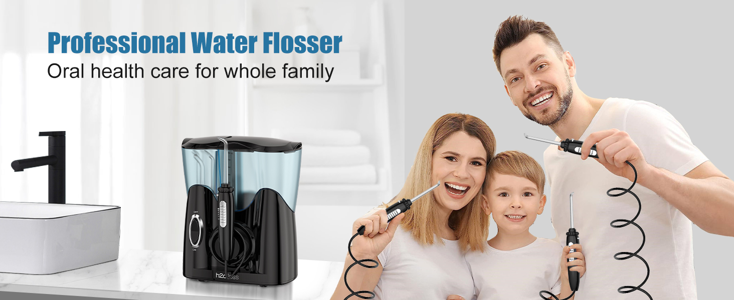 h2ofloss water dental flosser for family