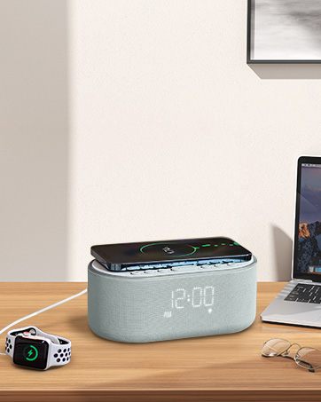 clock radio with charging station