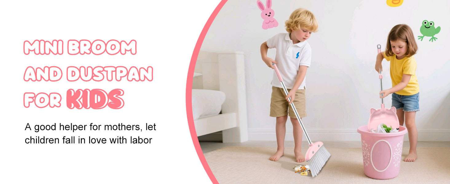 Mini Broom with Dustpan for Kids