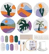 CraftyManor Upgrade Scenery Punch Needle Kits for Adults, Embroidery Kit for Beginners, DIY Craft...