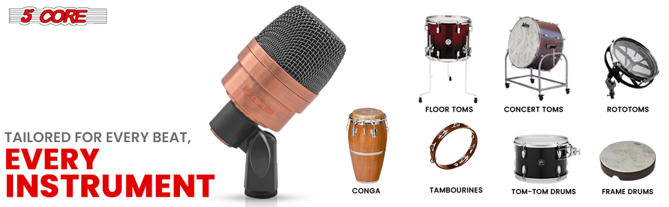 Drum Mic Snare Tom Instrument Microphone Dynamic Unidirectional
