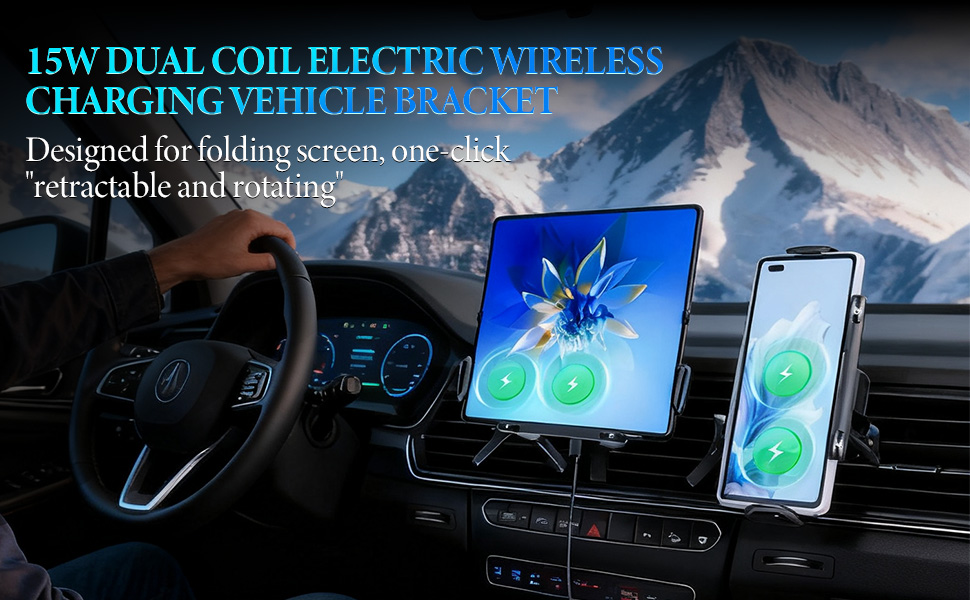 Wireless Charging Rotating Car Mount